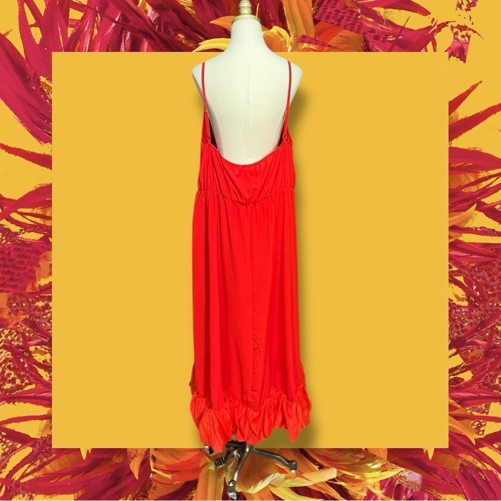 NWOT SHEIN ‘Privé Plus Size Elegant Delicate Bud Hem Cami Dress’ in Red Size 4XL - Picture 11 of 12